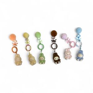 Lafufu little monster Adorable Plush Keychains Set - Multicolor